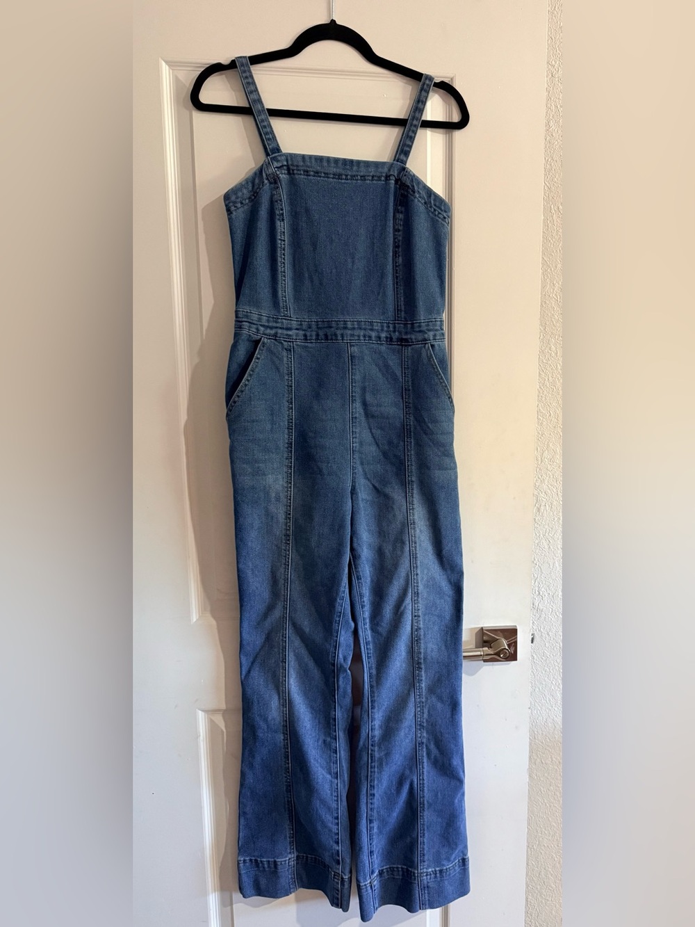 Sincerely Jules Blue Denim Wide-Leg Women's Overalls